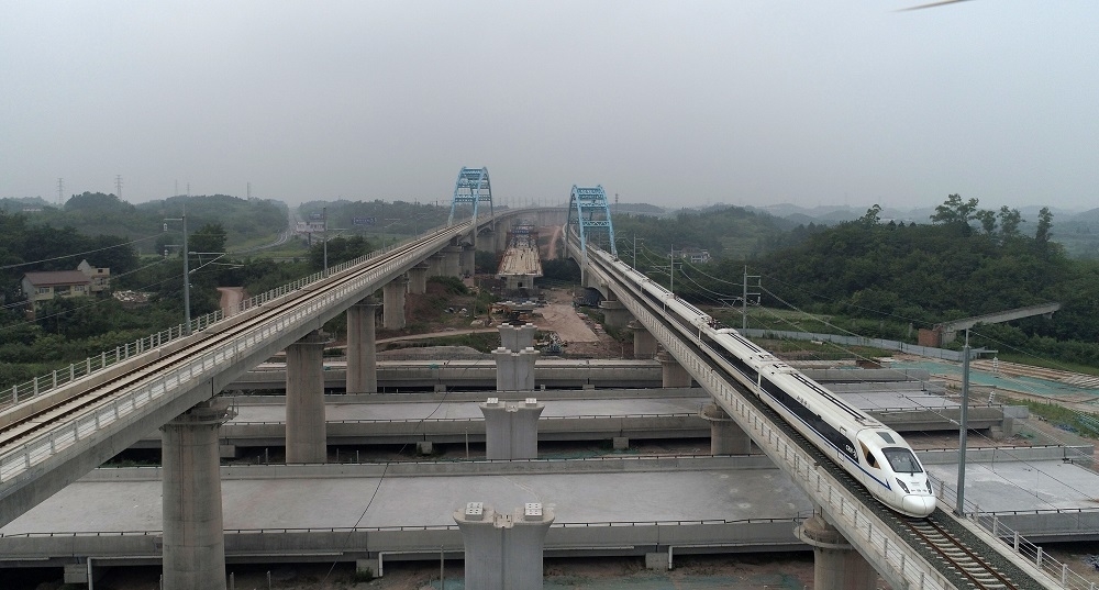 时速350公里的成都至自贡高铁建设有新进展
